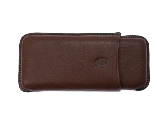 [CF41112M] Cigar Pouch Lecerf Panatella/4 Marron