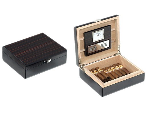 [Q2572] Humidor Lubinski Rounded Ebony Matt - 25 Cigars