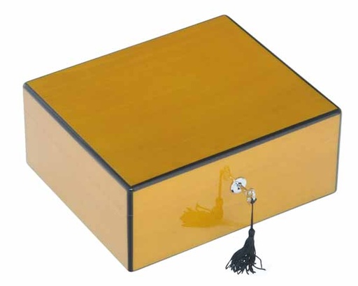 [Q44502] Humidor Lubinski Jaune Haute Brillance - 50 Cigares