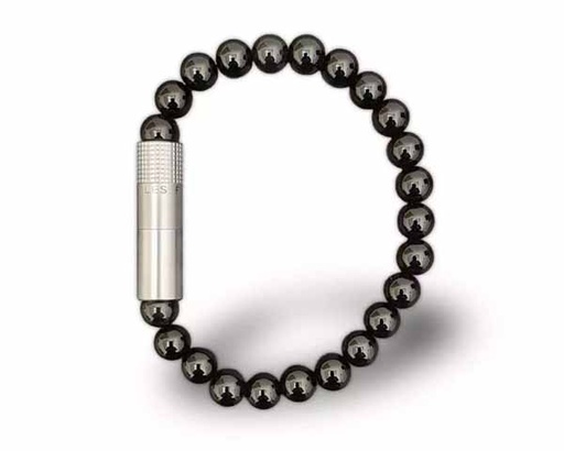 [BP1134XL] LFL Bracelet Solo Steel Onyx 8mm XL