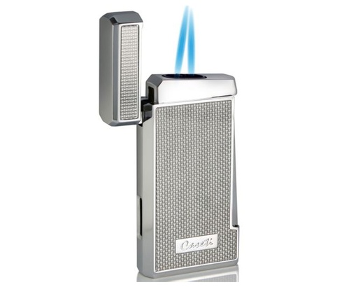 [CA4373] Briquet Caseti Twin Jet Argent Carbon