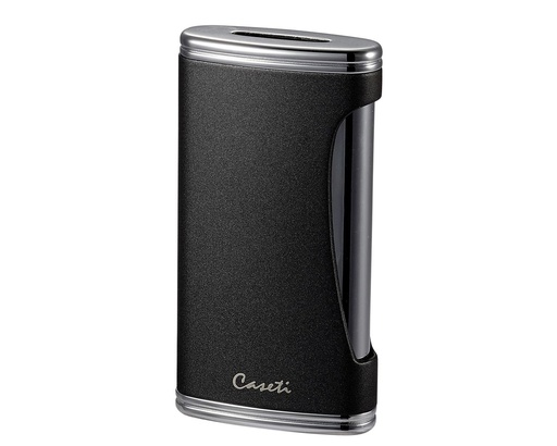 [CA5671] Briquet Caseti Wide Flat Flame Chrome Noir Matte