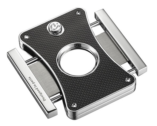 [CA1133] Cigar Cutter Caseti Chrome Plated Black Carbon