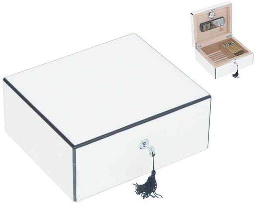 [Q44501] Humidor Lubinski Blanc Haute Brillance - 50 Cigares