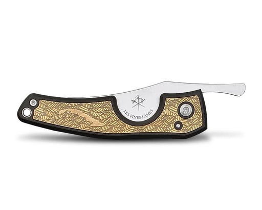 [CC0203013] LFL Cigar Cutter Le Petit Brass Leaves II