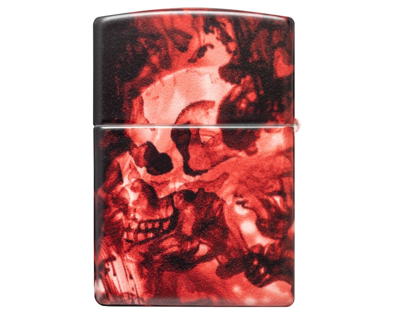 [60006837] Ligther Zippo Spooky Skulls Design