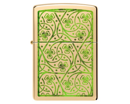 [60006807] Ligther Zippo Clover Leaves Design