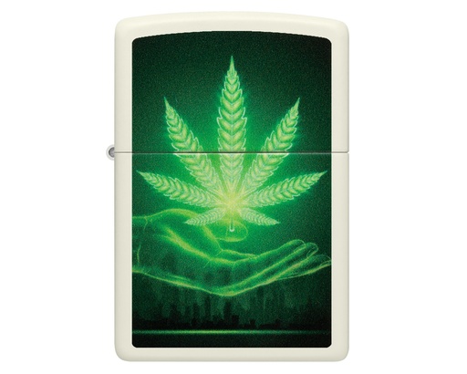 [60006900] Aansteker Zippo Cannabis GITD