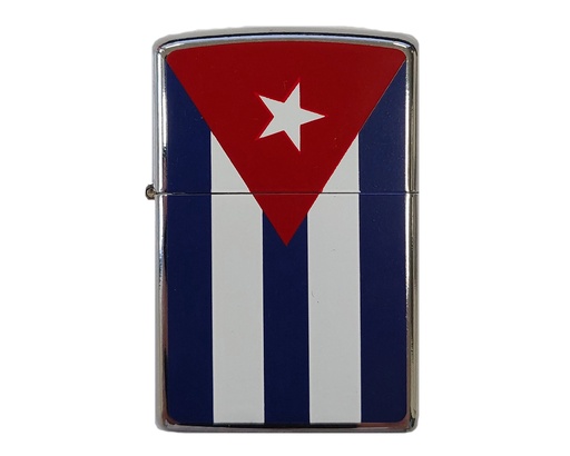 [5021] Briquet Essence Chrome Cuban Flag