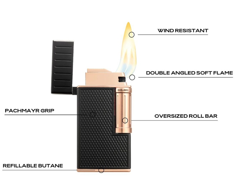 [LI221C22] Briquet Colibri Julius Noir Dore Rose 