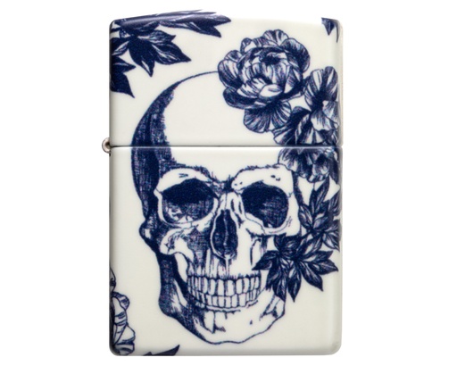 [60007067] Briquet Zippo Floral Skull Design 