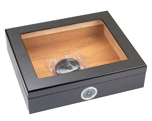 [13002] Humidor Carbon Mat Glastop 12 Sigaren