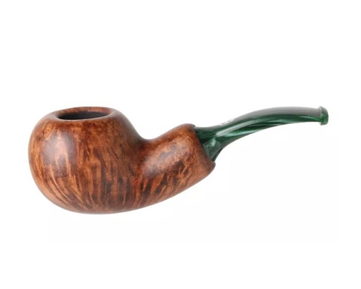 [PCC044004] Pipe Chacom Reverse Calabash Brown Matt Green Stem