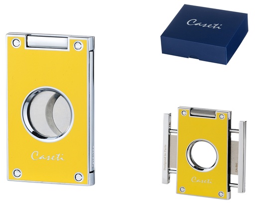 [CA5607] Cigar Cutter Caseti Paris 2 Blades Yellow