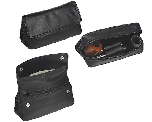 [IS905] Tobacco Pouch Sasieni Combi 2 Nappa Black