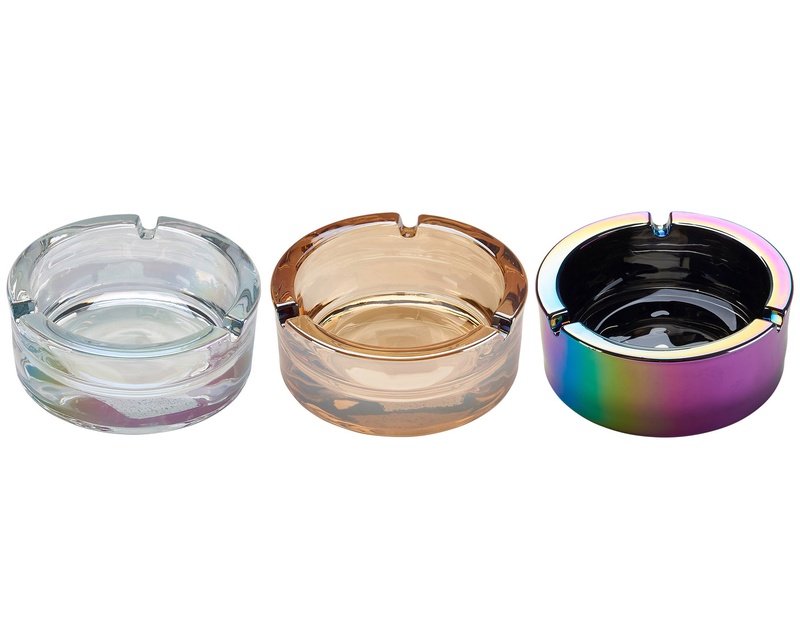 [40590576] Ashtray Champ Glass Rainbow 9x3.8cm