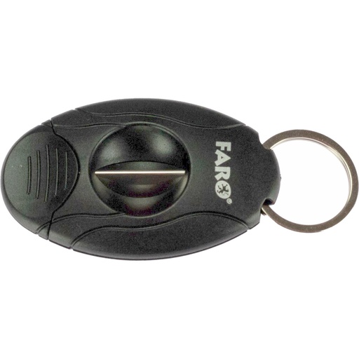 [29405] Cigar Cutter Faro V-Cut Pvc Black with Keyhanger