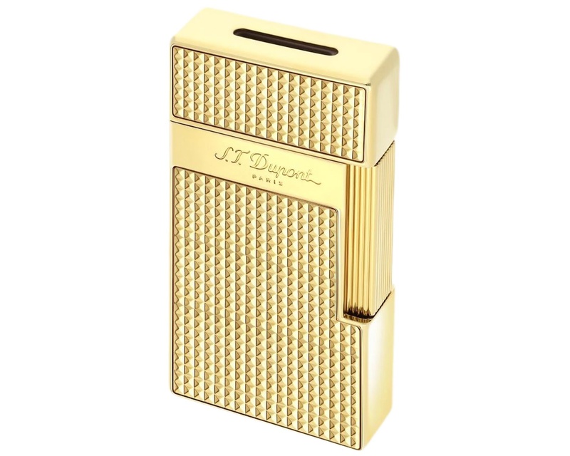 [025209] Lighter Dupont Biggy Diamond Head Gold