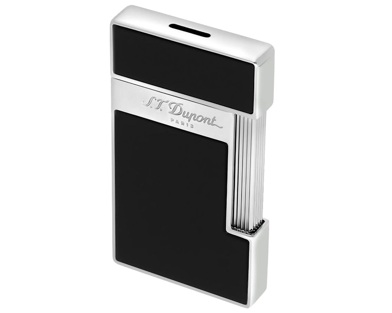 [028001] Briquet Dupont Slimmy Laque Brillante Noire Chrome