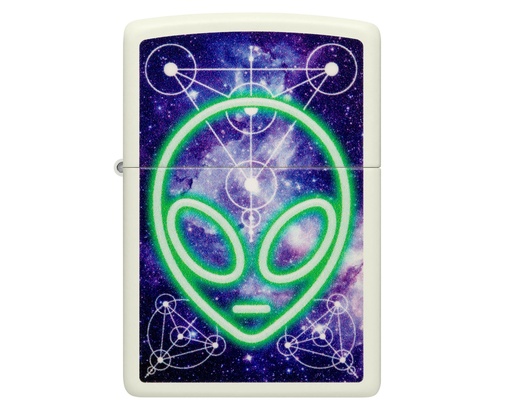 [60007220] Aansteker Zippo Alien Design Color in The Dark Green