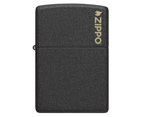 [60007448] Briquet Zippo Black Crackle with Zippo Logo