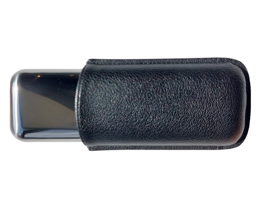 [SK4077BLK] Etui Cigare Cuir/Metal R60 152mm 2 Cig Noir