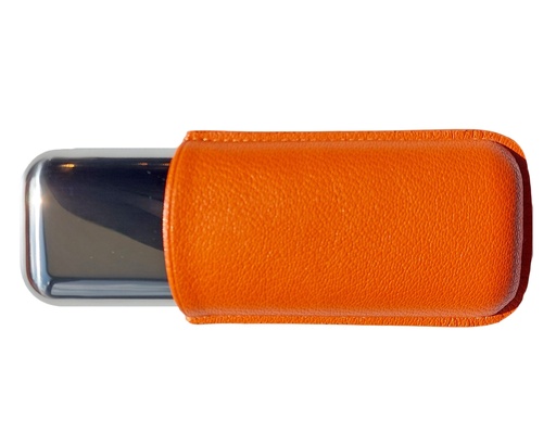 [SK4077ORG] Etui Cigare Cuir/Metal 2 Cig R60 152mm Orange