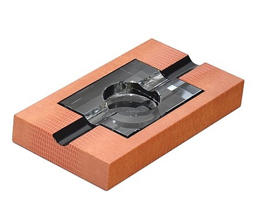 [E44092] Ashtray Cigar Lubinski Orange Lizard/Crystal