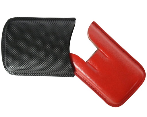 [09282] Etui Cigare Cuir Noir/Rouge 3 Robusto